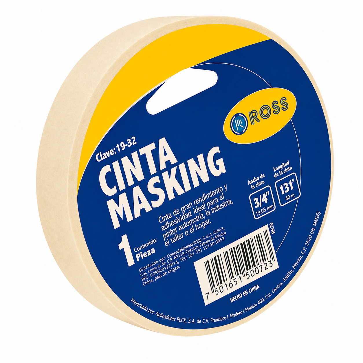 Cinta Masking - 18’ x 40 (3/4”)