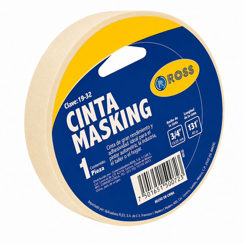 Cinta Masking - 18’ x 40 (3/4”)
