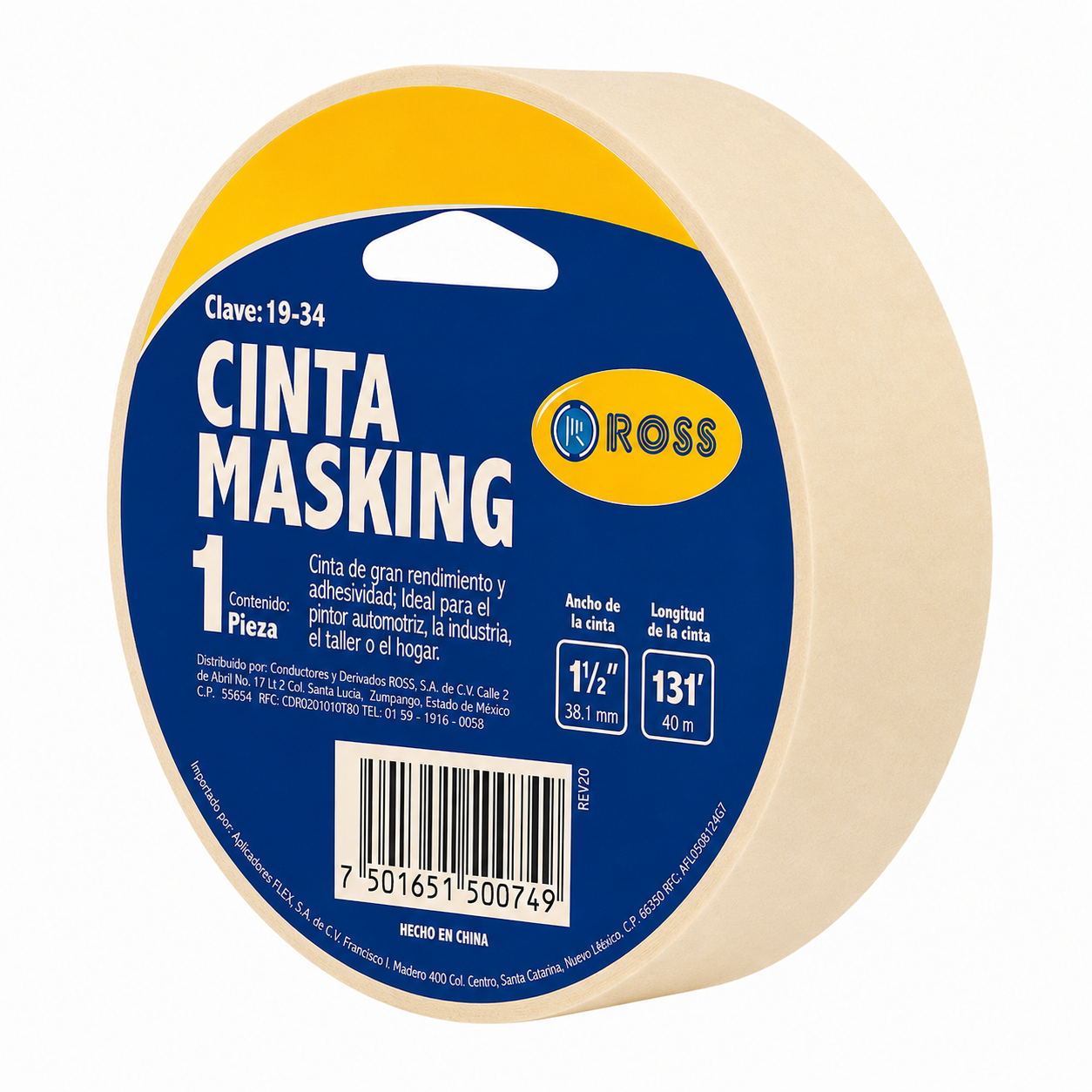 Cinta Masking - 36’ x 40 (11/2”)