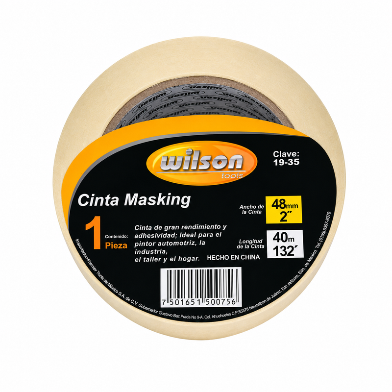 Cinta Masking Wilson 19-35 | Medida 2" (50.8mm) x 40m | Uso General