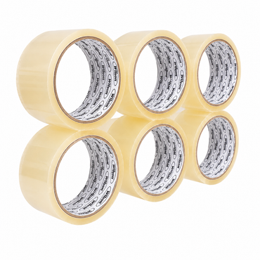 Cinta Adhesiva de 2" (48mm), 40m y 100m, Paquete de 6 pzs - Transparente 2"x40mts