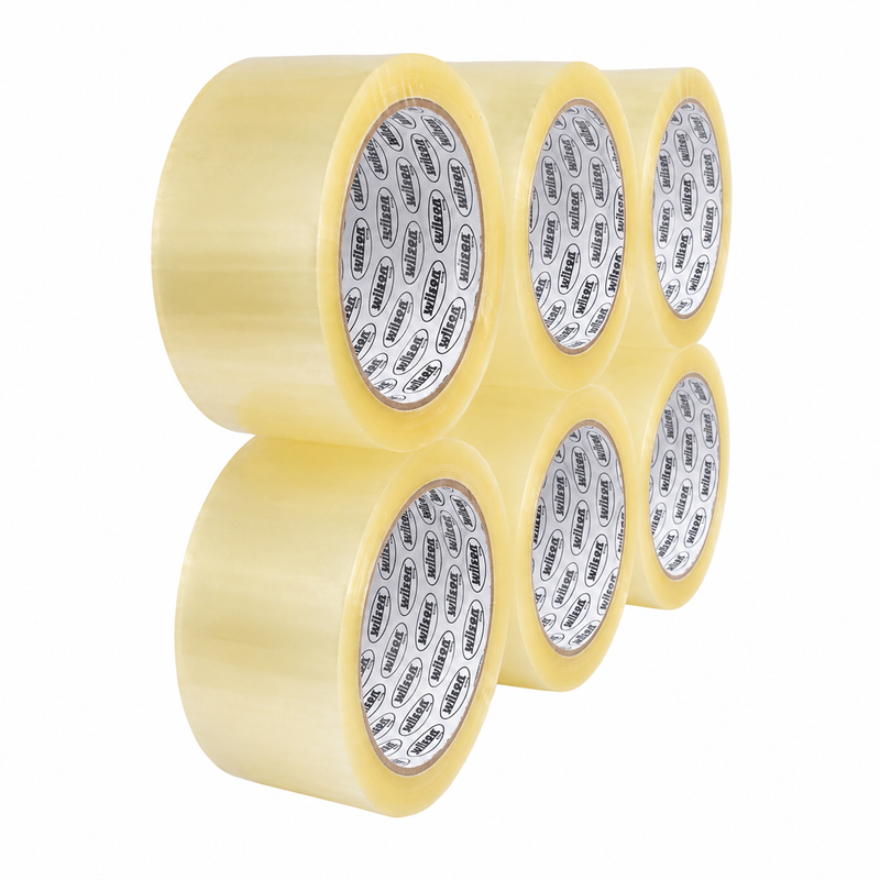 Cinta Adhesiva de 2" (48mm), 40m y 100m, Paquete de 6 pzs - Transparente 2"x100mts