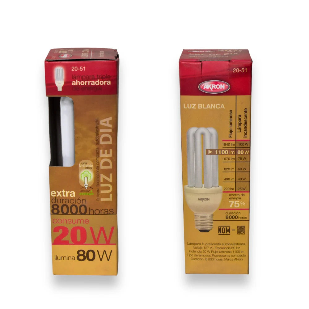 Foco Triple Akron 20-52 | Luz Cálida | 8000H/24W/100W