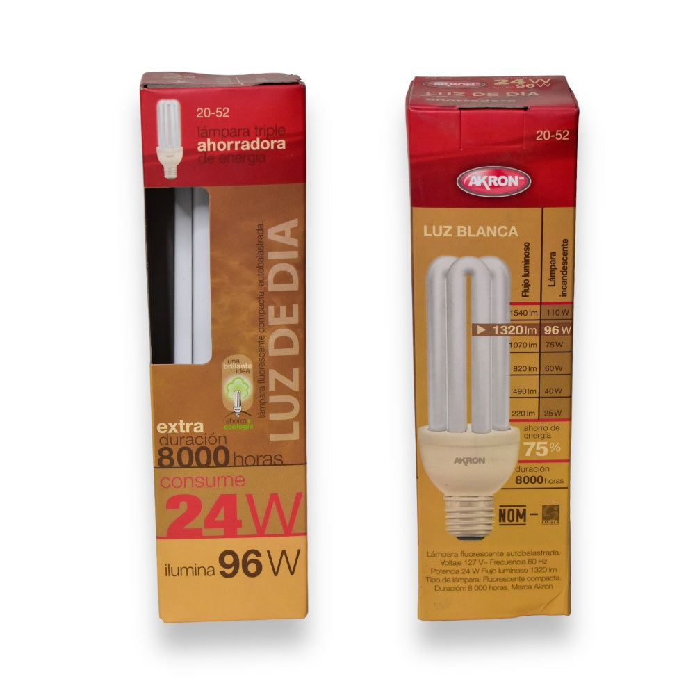 Foco Triple Luz Calida 15W, 20W, 24W, 100W - 8000H/24W/100W