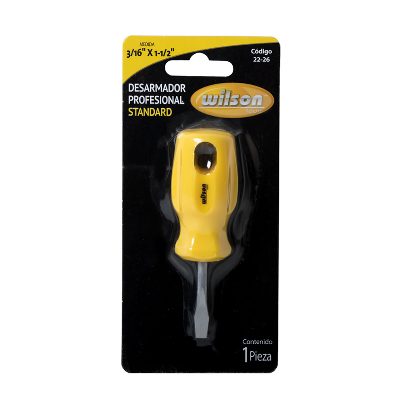 Desarmador Wilson 22-26 | Plano Estándar | 3/16" x 1-1/2"