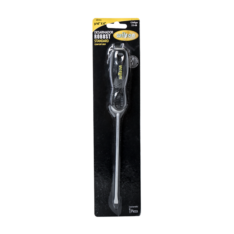 Desarmador Plano Robust 3/16", 1/8" x 4", 6" - Estándar 3/16 x 6”