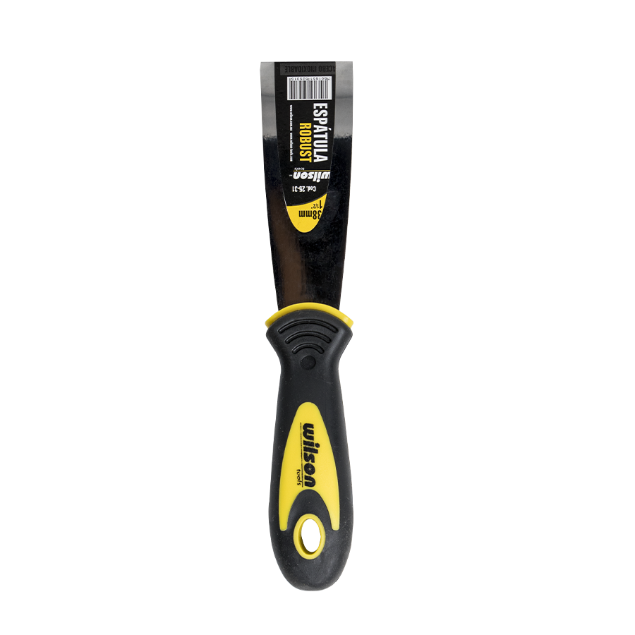 Espátula Robust de Acero Inoxidable Mango Negro Antiderrapante - 1"
