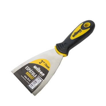 Espátula Robust de Acero Inoxidable Mango Negro Antiderrapante - 3"