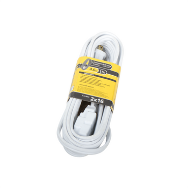 Extensión Eléctrica 1.5, 1.8, 2.7, 3.6, 4.6, 6.1 mts en Blanco y Café - Blanco, 4.6mts