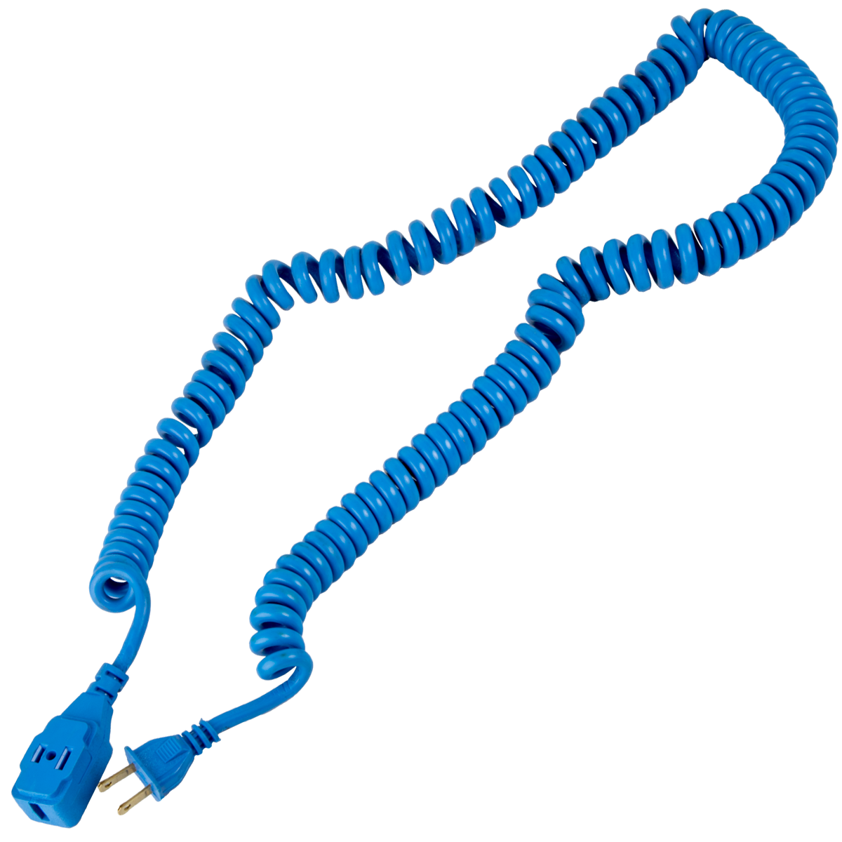 Extensión Eléctrica en Espiral Uso Doméstico de 3 y 6 mts - 6.1 Mts/Azul