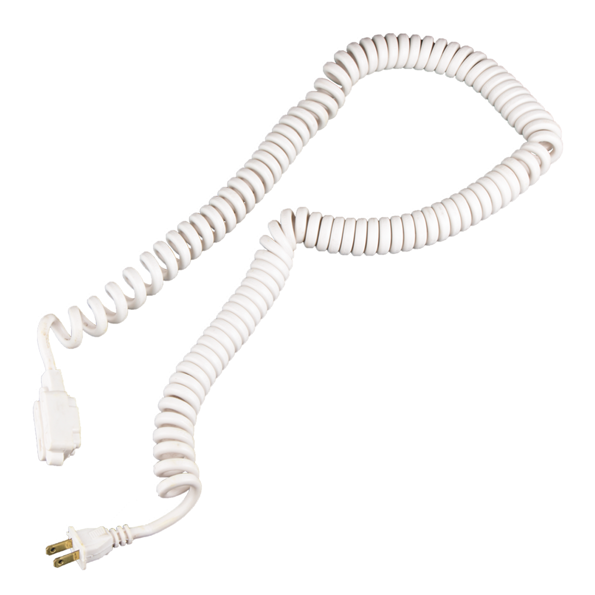 Extensión Eléctrica en Espiral Uso Doméstico de 3 y 6 mts - 6.1 Mts/Blanca