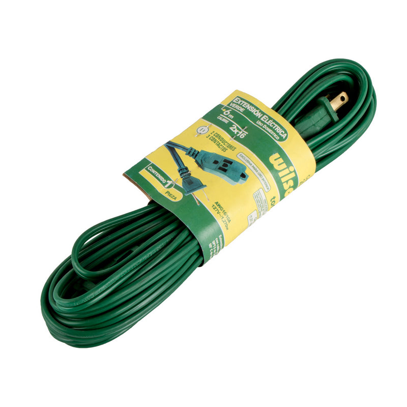 Extensión Eléctrica Uso Doméstico 1.5, 2, 4, 5, 6, 8 mts - 6mts/Verde