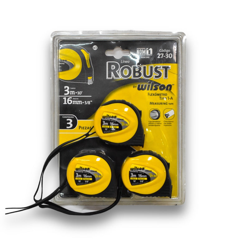 Flexometro Wilson 27-30B | Robust | 3m. | 5/8" | 3pzs.