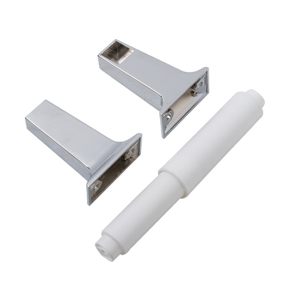 Porta Rollo de Papel Cromado con Tubo Blanco