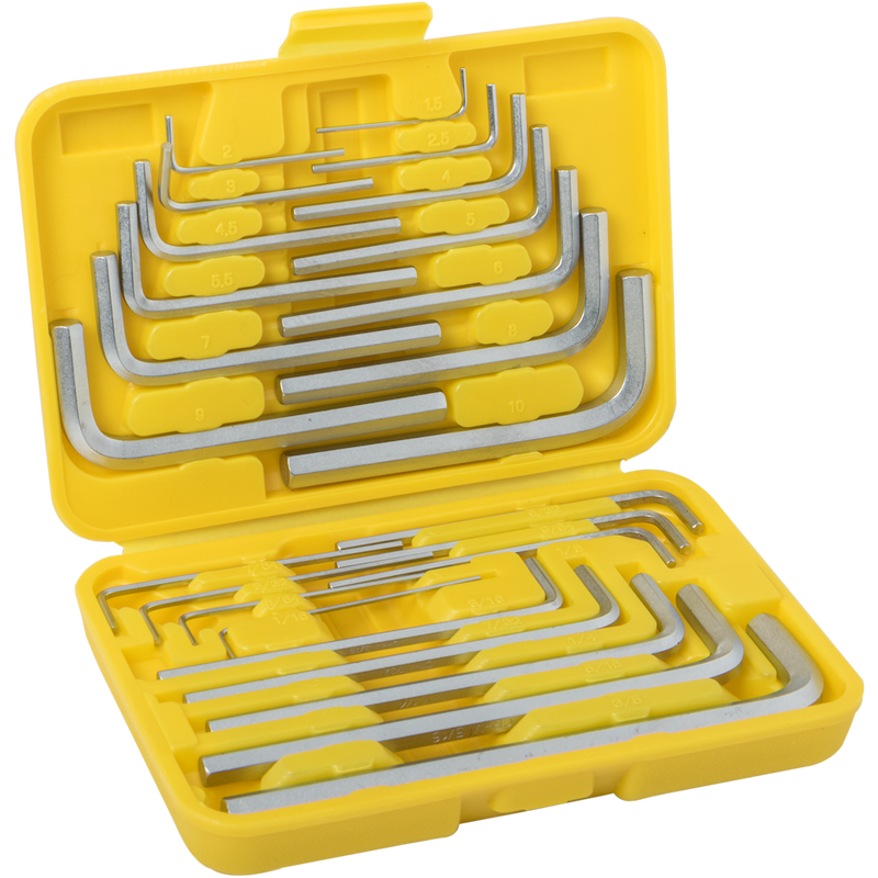 Juego de Llaves Allen Standard y Milimétrica - 1/16” Hasta 3/8” y 1.5mm Hasta 10mm / 25Pz
