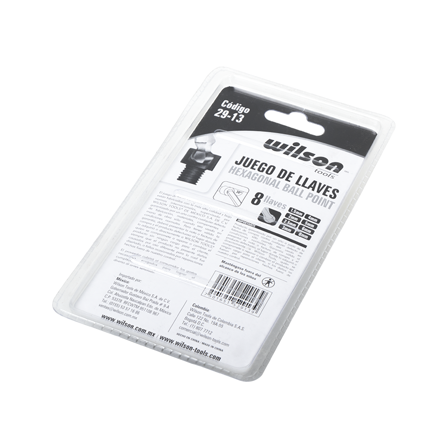 Juego de Llaves Hexagonales Estándar y Milimétricas - Milimétricas / 8 Pzas
