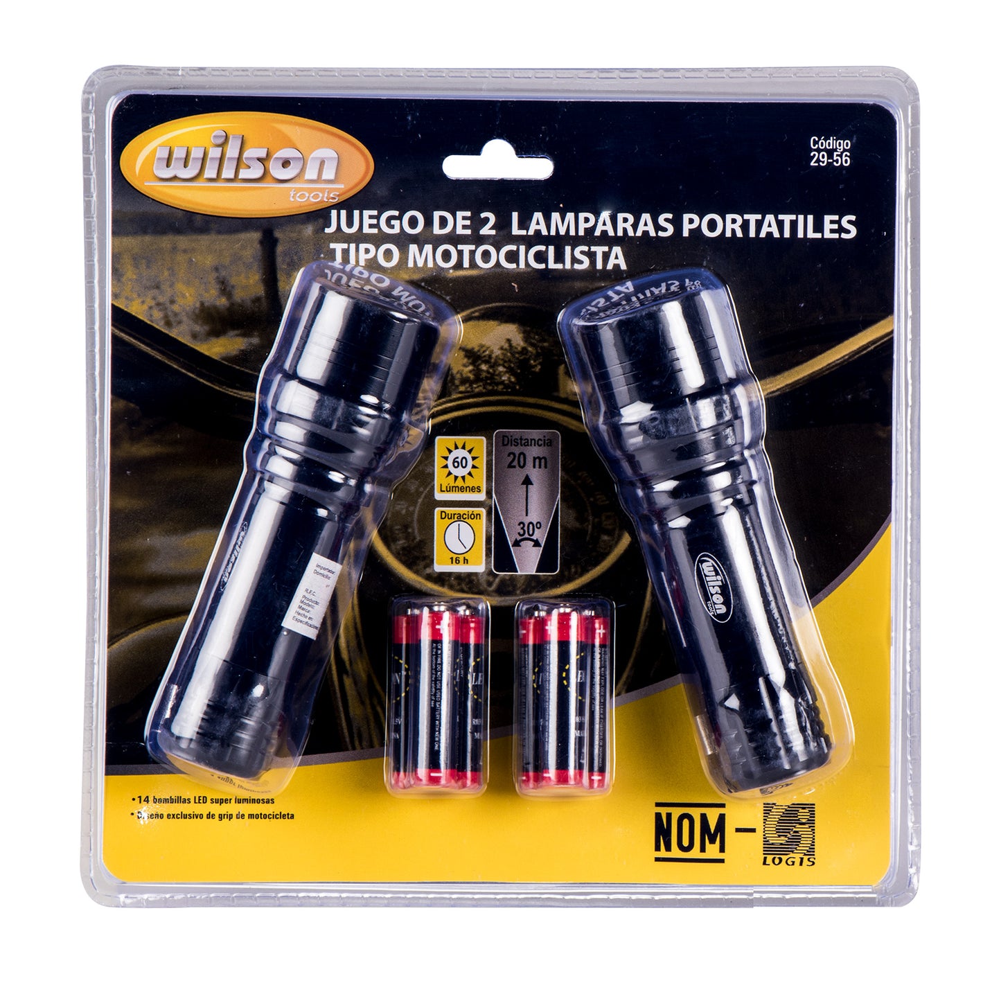 Set de 2 Linternas Led Wilson 29-56 | Chopper | Con Baterías