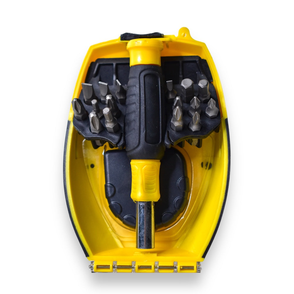 Juego de Desarmador con Puntas, 19 pzs, con Clip para Cinturón