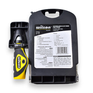 Juego de Desarmador de Alto Torque con Puntas y Dados, 24 pzs