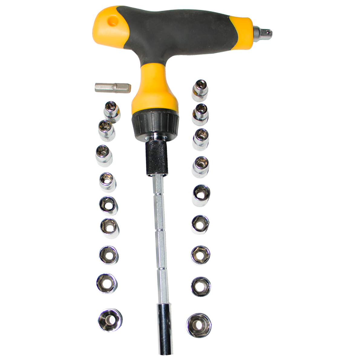 Kit de Rachet en T con Puntas y Dados, 44 pzs