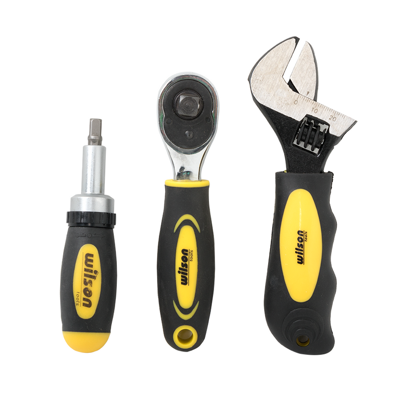 Kit de Herramientas 45 piezas, 1 Rachet, 1 Destornillador, 1 Llave Ajustable