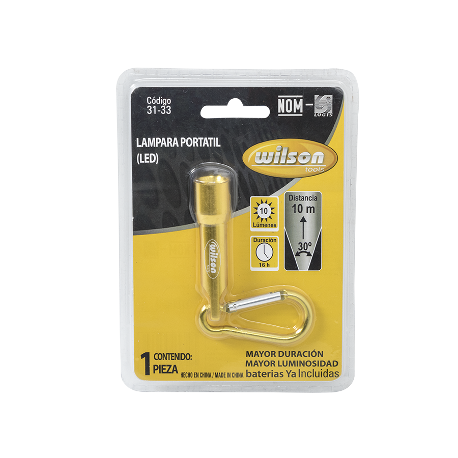 Mini Mosqueton con Linterna LED