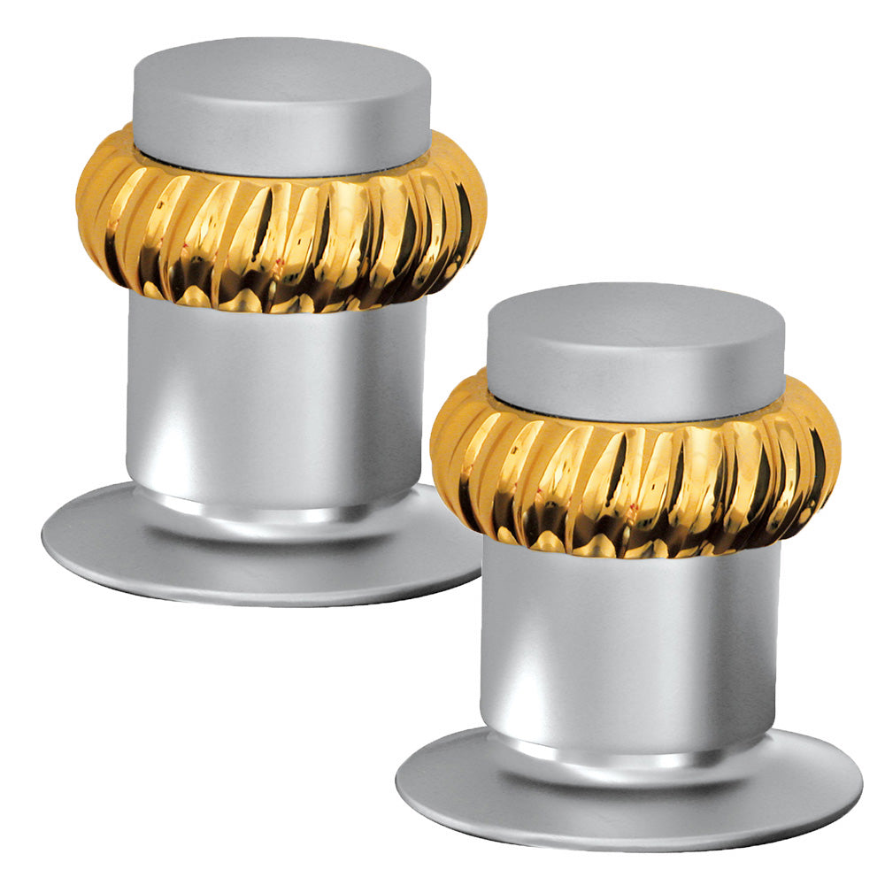 Juego de 2 Manerales para Regadera Mod. Roquet, Acabados en Cromo y Satinado - Satinado-Oro