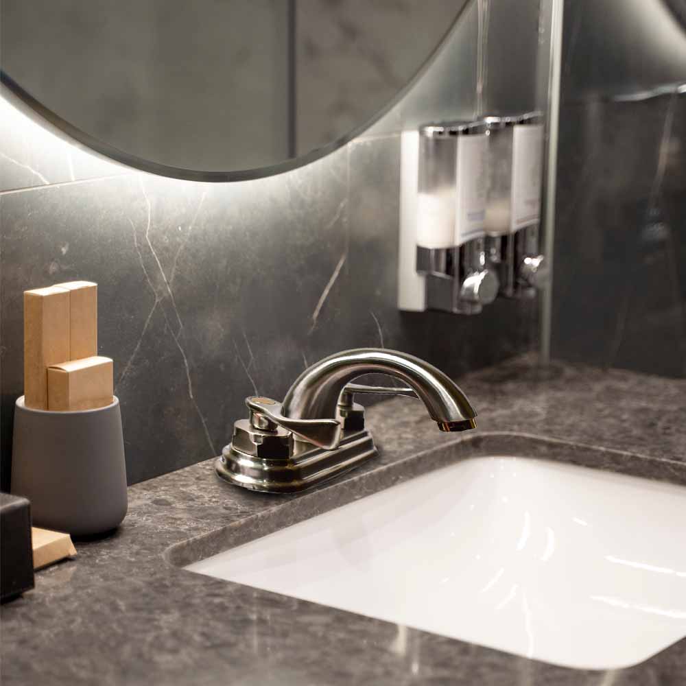 Mezcladora para Lavabo 4” Mod. Michelangelo Cromo y Satinado - Satín Níquel