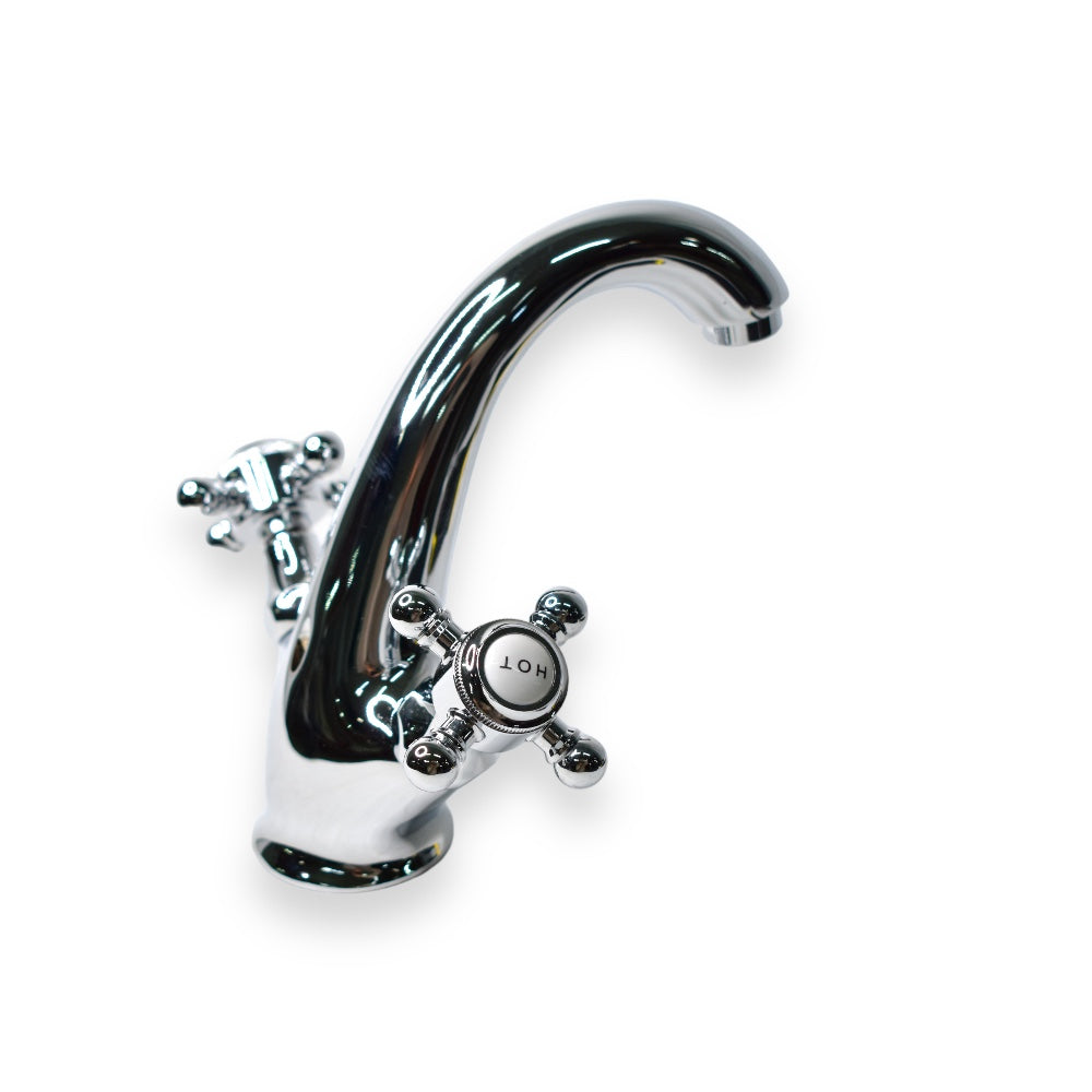 Mezcladora para Lavabo de Monoblock Doble Comando 4” Mod. Dali