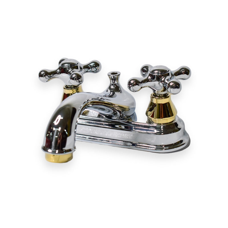 Mezcladora para Lavabo con Desagüe | Wilson | 39-72 | 4” | Mod. Monet | Cromo/Oro