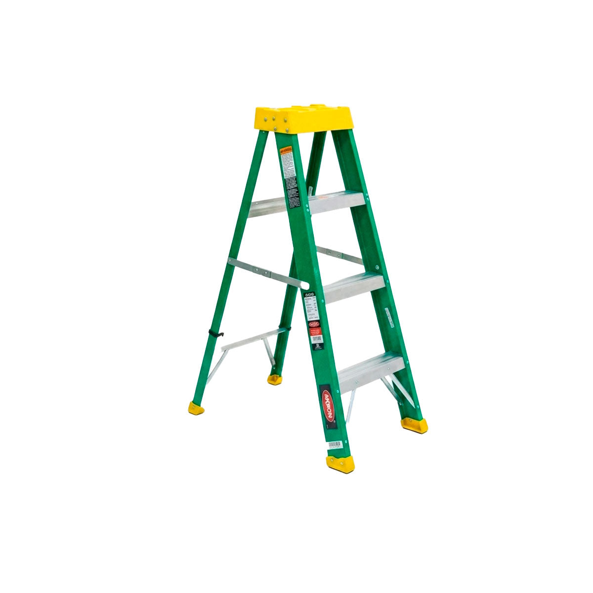 Escalera de Tijera Akron 77-87 | De Fibra de Vidrio | Altura 1.15m | 3 Peldaños | Uso Profesional (Tipo II)