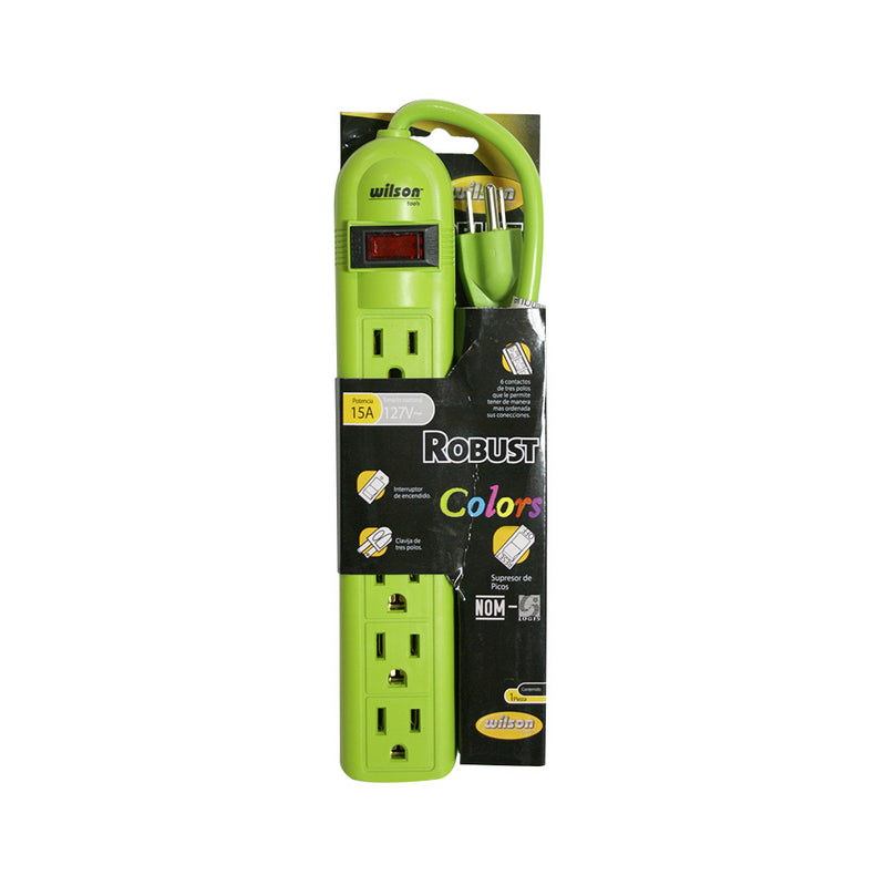 Barra Multicontactos Wilson 40-50 | 6 Salidas | Robust | Color Verde