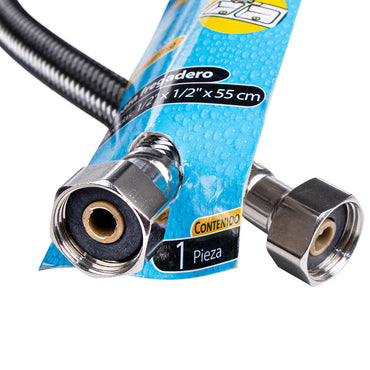 Manguera Flexible Wilson 40-87 | Aluminio | Para Fregadero | Medida 1/2" x 55cm.