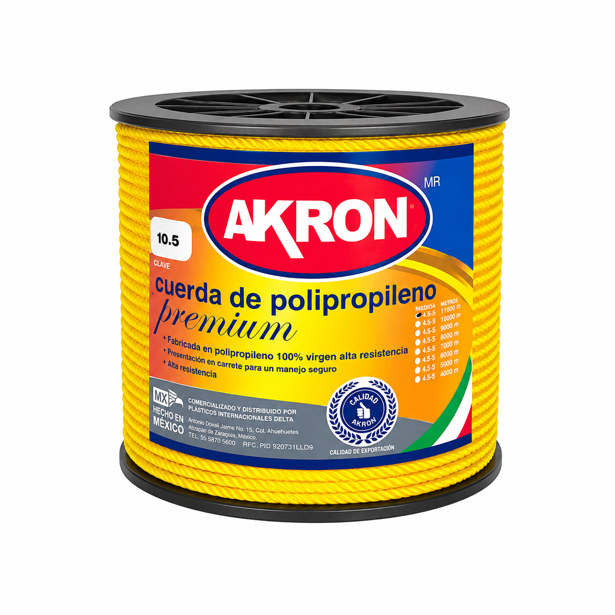 Cuerda de Polipropileno Premium  Akron 44-55 | 100% Virgen | 4mm | 3/16"