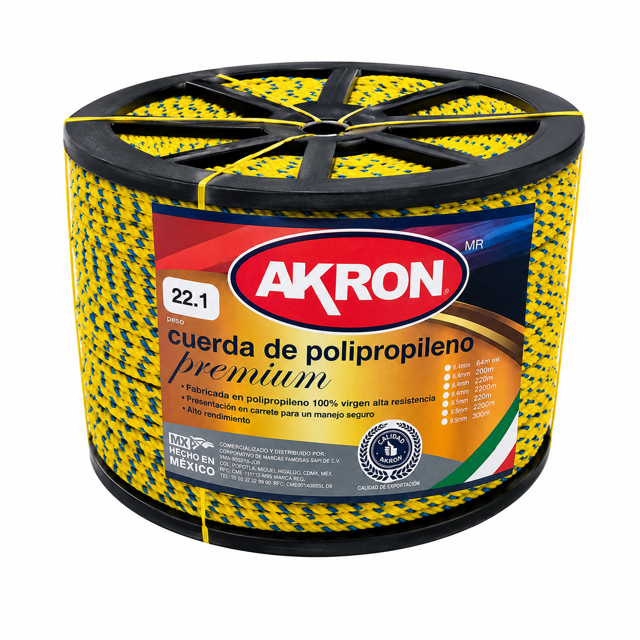 Cuerda de Polipropileno Premium Akron 44-56 | 100% Virgen | 6mm | 1/4"
