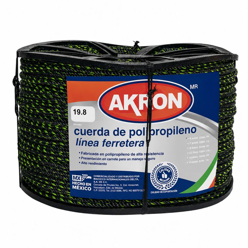 Cuerda de Polipropileno Akron 44-56FE | Línea Ferretera |  6mm | 1/4"