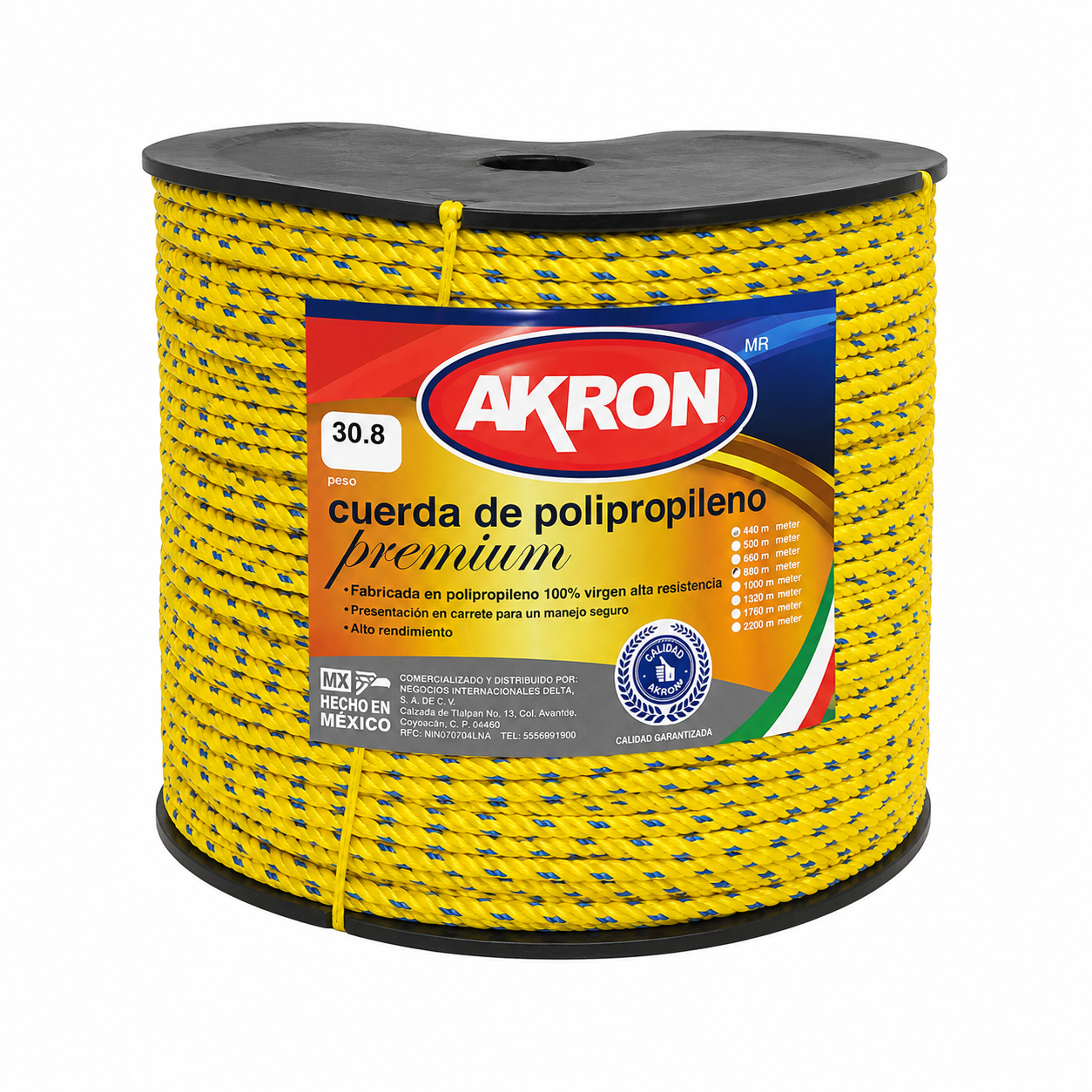 Cuerda de Polipropileno Premium Akron 44-58| 100% Virgen | 10mm | 3/8"