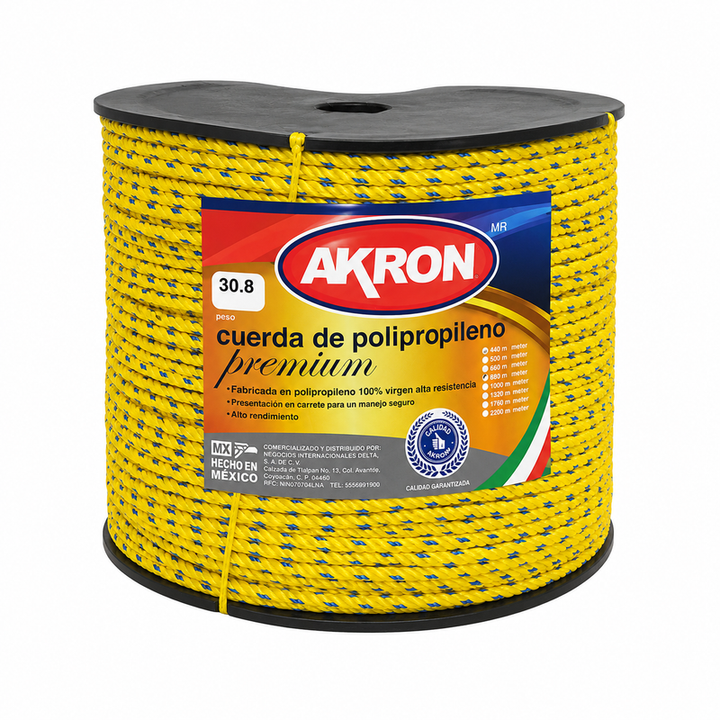 Cuerda de Polipropileno Premium Akron 44-58| 100% Virgen | 10mm | 3/8"