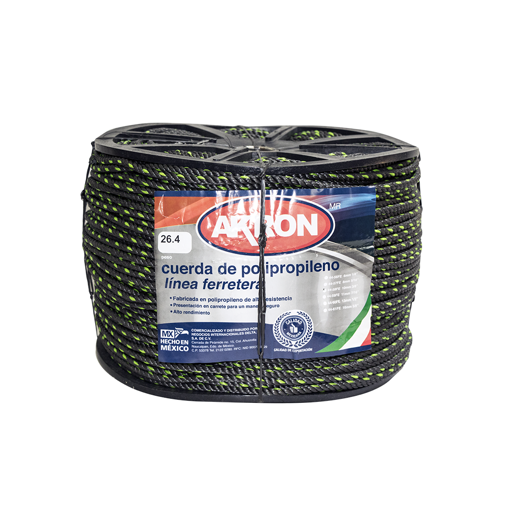 Cuerda de Propileno Akron 44-58FE | Línea Ferretera | 10mm | 3/8"