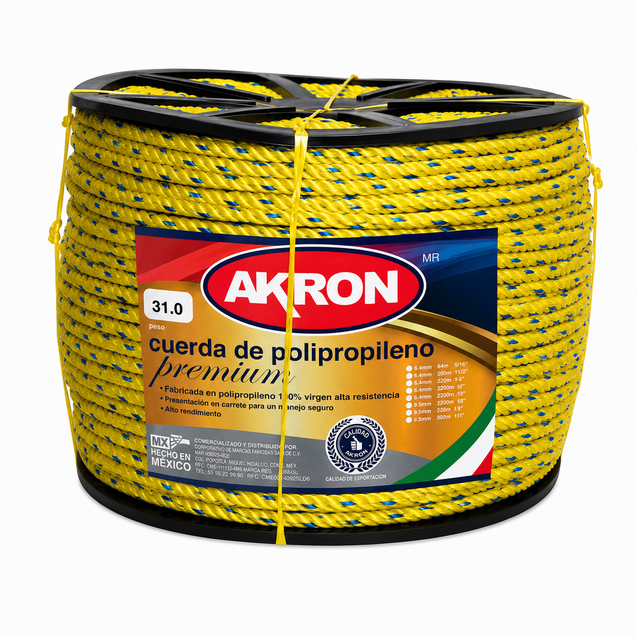 Cuerda de Polipropileno Premium Akron 44-59 | 100% Virgen | 11mm | 7/16"