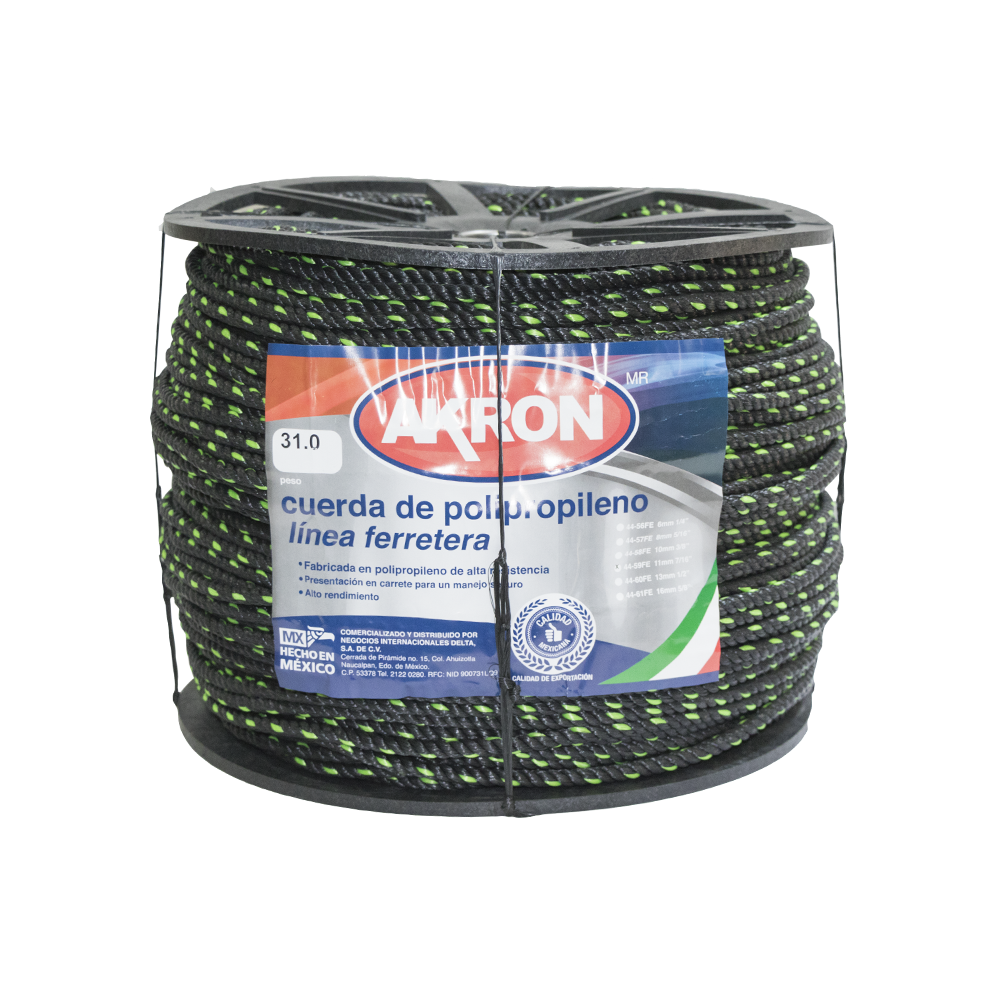 Cuerda de Propileno Akron 44-59FE | Línea Ferretera | 11mm | 7/16"
