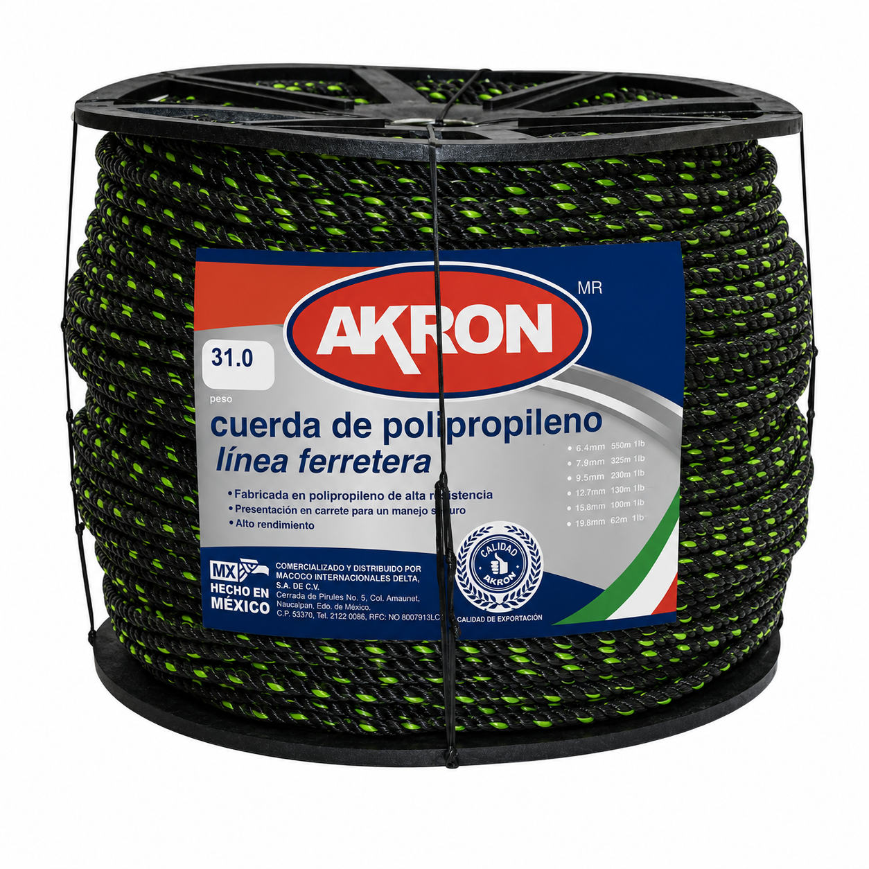 Cuerda de Polipropileno Akron 44-59FE | Línea Ferretera | 11mm | 7/16"
