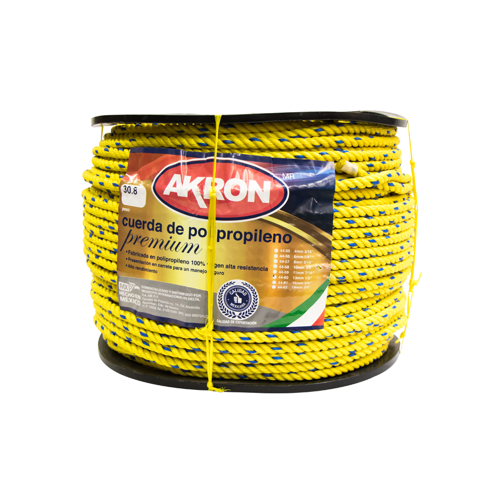 Cuerda de Polipropileno Premium Akron 44-60 |  100% Virgen | 13mm | 1/2"