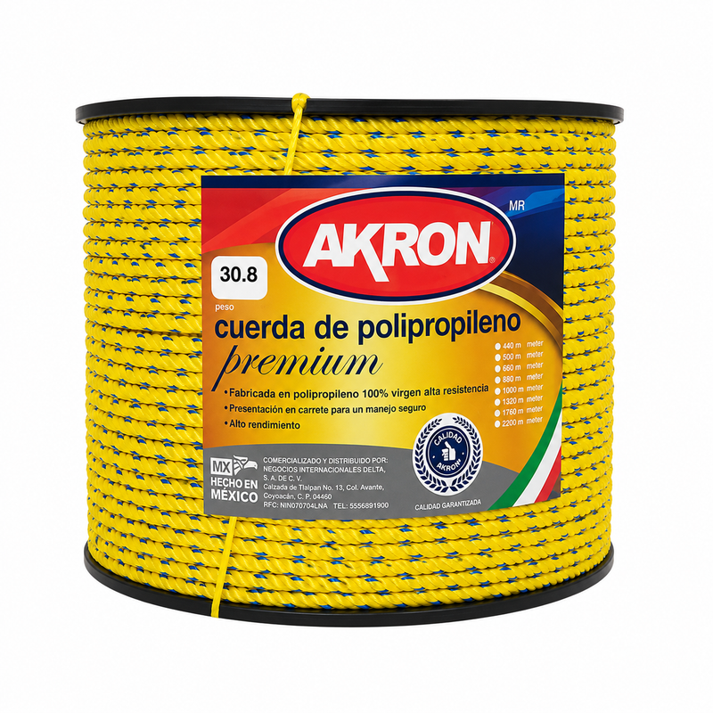 Cuerda de Polipropileno Premium Akron 44-60 |  100% Virgen | 13mm | 1/2"