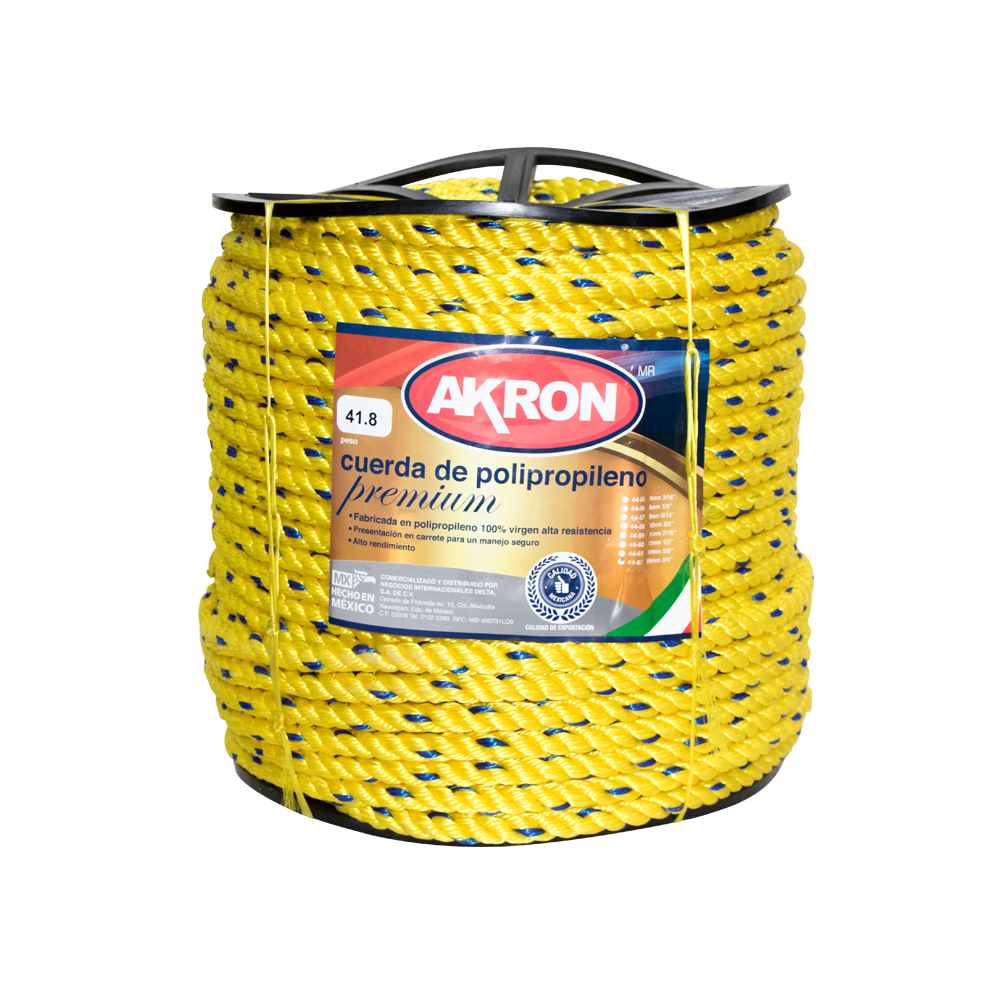 Cuerda de Polipropileno Premium Akron 44-62 | 100% Virgen| 19mm | 3/4"