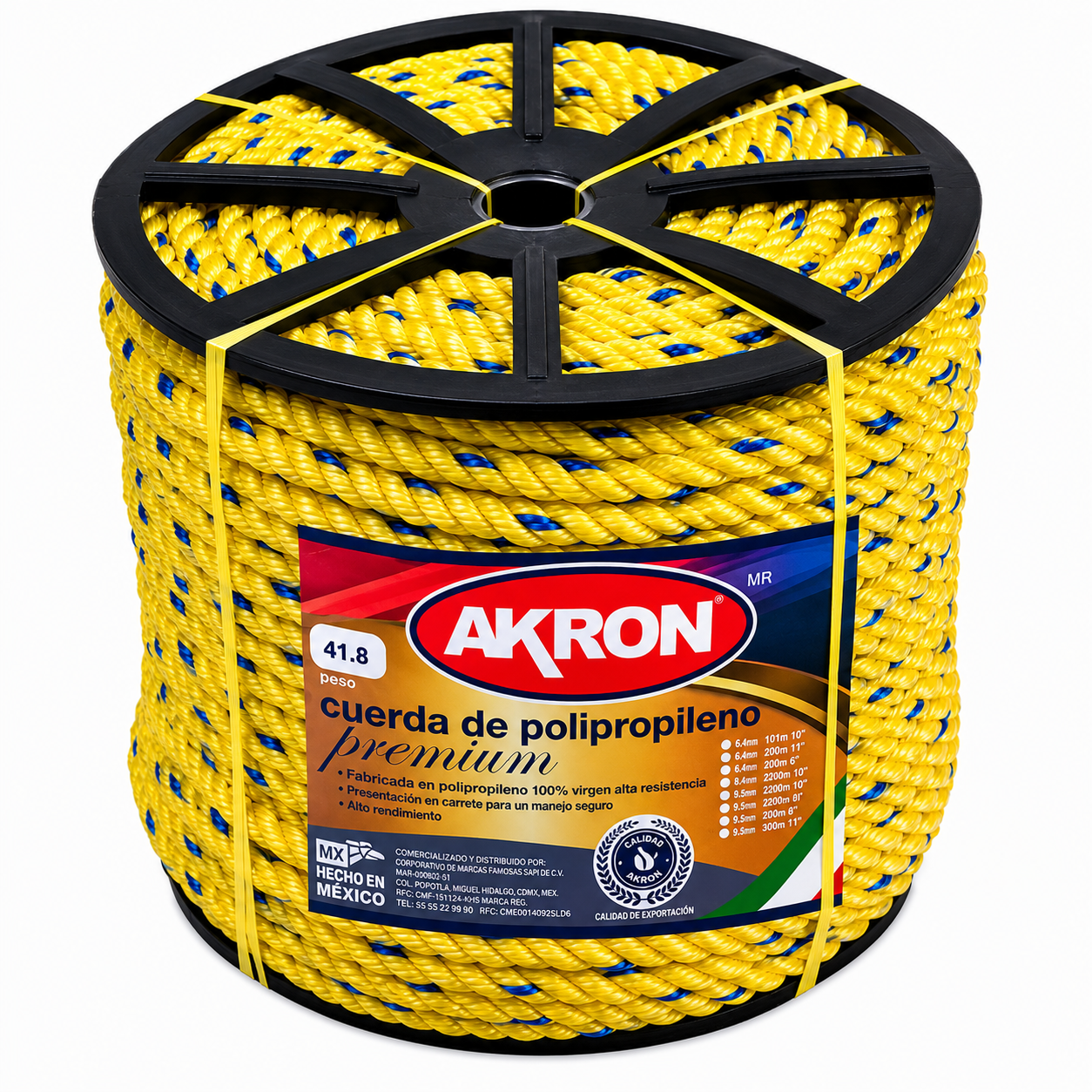 Cuerda de Polipropileno Premium Akron 44-62 | 100% Virgen| 19mm | 3/4"