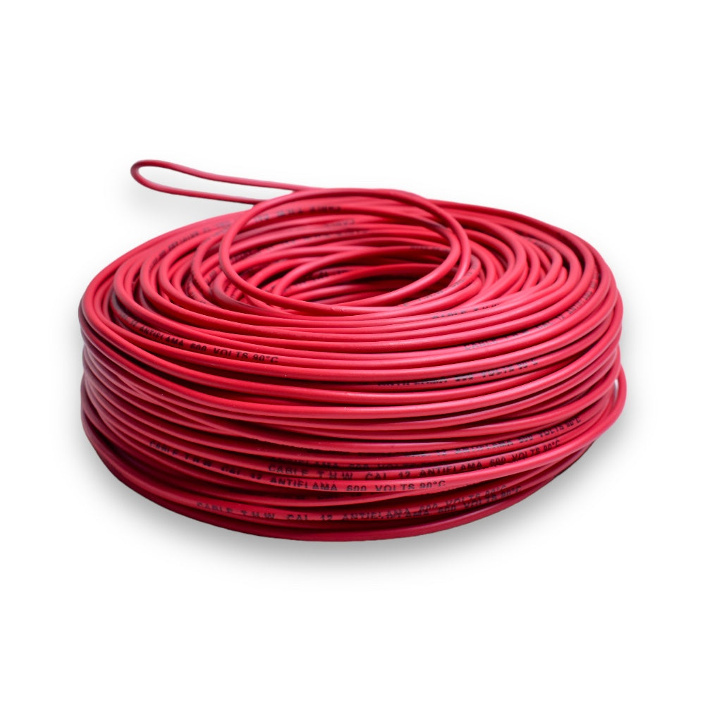 Cable de Cobre Akron 52-12R | Calibre 12 | 90 m | Rojo