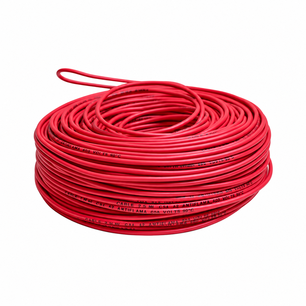 Cable de Cobre Akron 52-12R | Calibre 12 | 90 m | Rojo