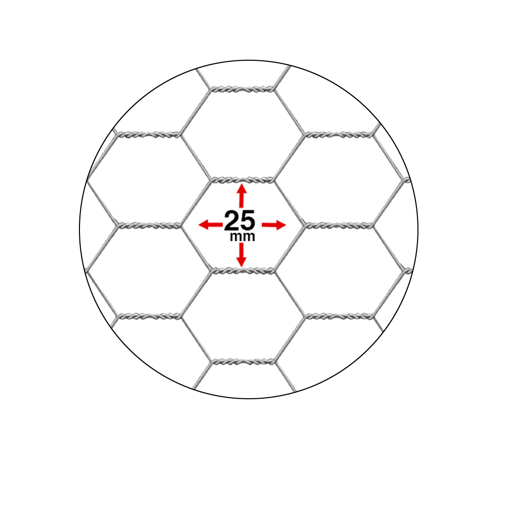 Malla Hexagonal Akron 60-07 | Alto 1.75m | Largo 45m | Abertura 25mm | Calibre 22