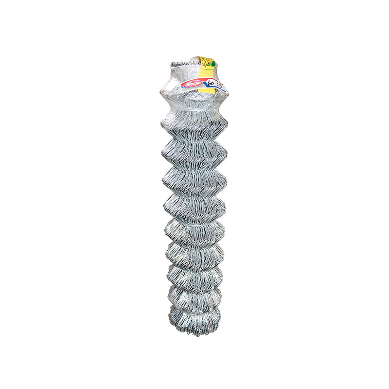 Malla Ciclónica Galvanizada 63mm, 1.00 a 2.00 mts, Rollo 20 mts, Calibre 12.5 - 1.00 mts